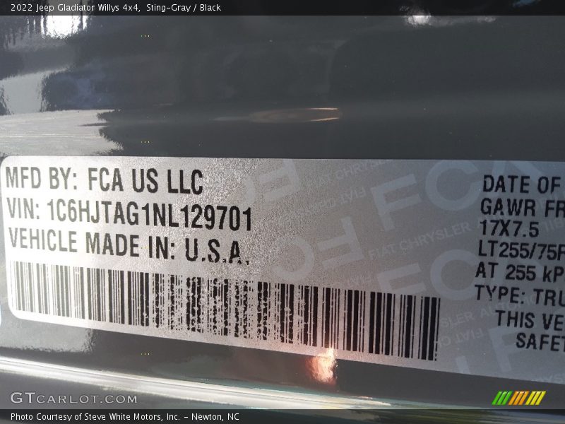 Sting-Gray / Black 2022 Jeep Gladiator Willys 4x4