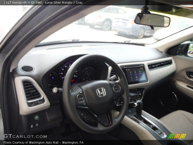 Lunar Silver Metallic / Gray 2017 Honda HR-V EX AWD