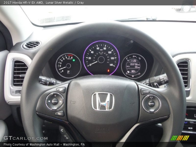 Lunar Silver Metallic / Gray 2017 Honda HR-V EX AWD