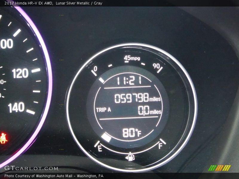 Lunar Silver Metallic / Gray 2017 Honda HR-V EX AWD