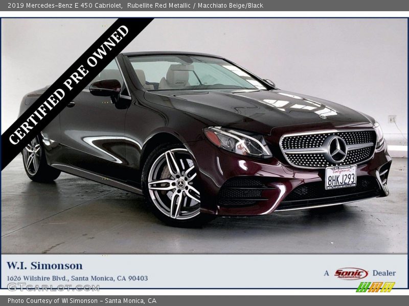 Rubellite Red Metallic / Macchiato Beige/Black 2019 Mercedes-Benz E 450 Cabriolet