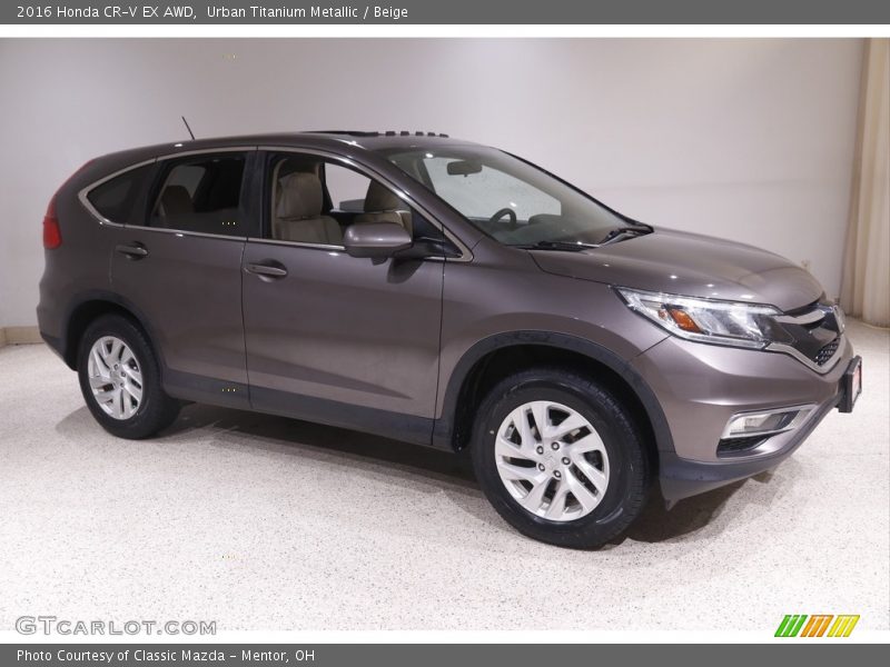 Urban Titanium Metallic / Beige 2016 Honda CR-V EX AWD