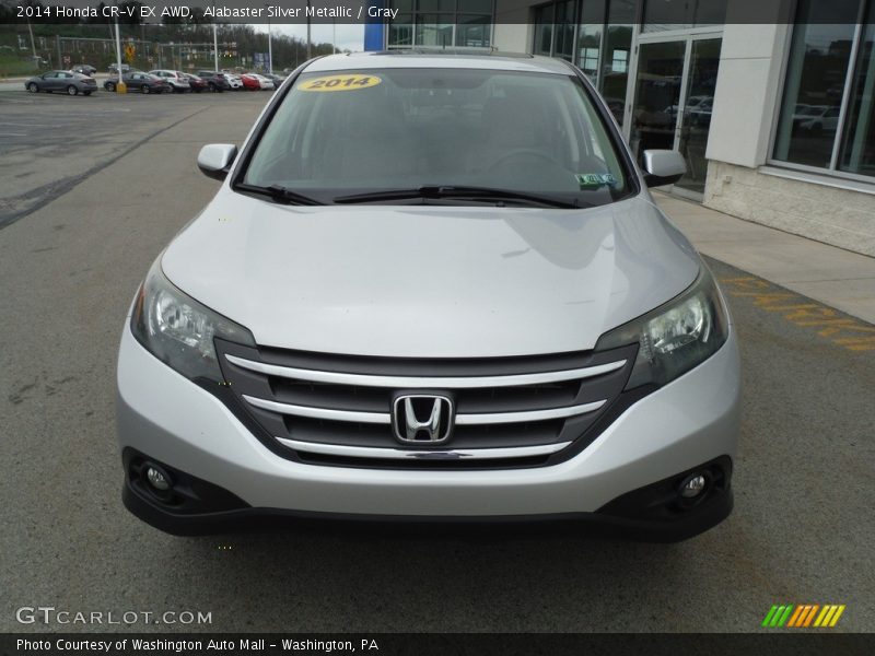 Alabaster Silver Metallic / Gray 2014 Honda CR-V EX AWD