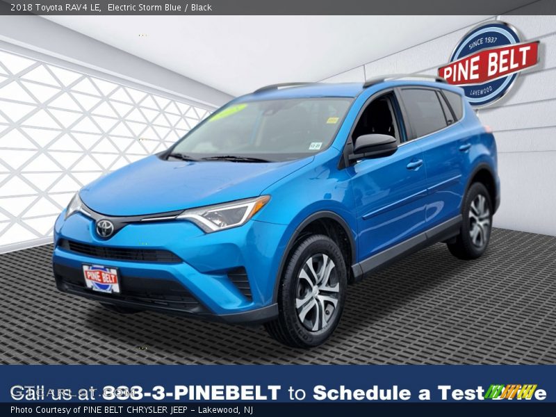 Electric Storm Blue / Black 2018 Toyota RAV4 LE
