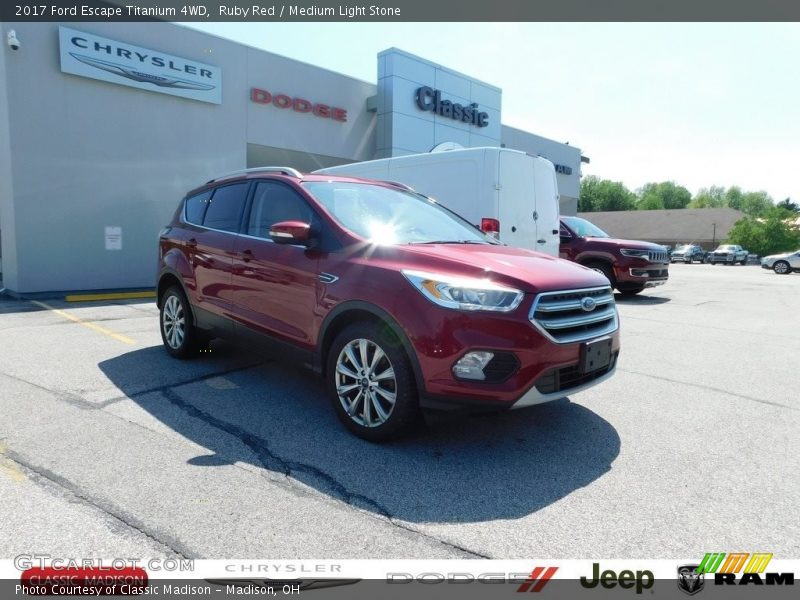Ruby Red / Medium Light Stone 2017 Ford Escape Titanium 4WD