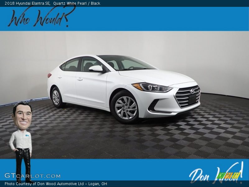 Quartz White Pearl / Black 2018 Hyundai Elantra SE