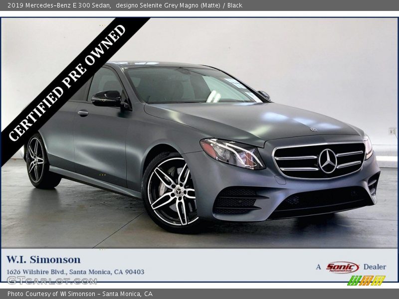 designo Selenite Grey Magno (Matte) / Black 2019 Mercedes-Benz E 300 Sedan