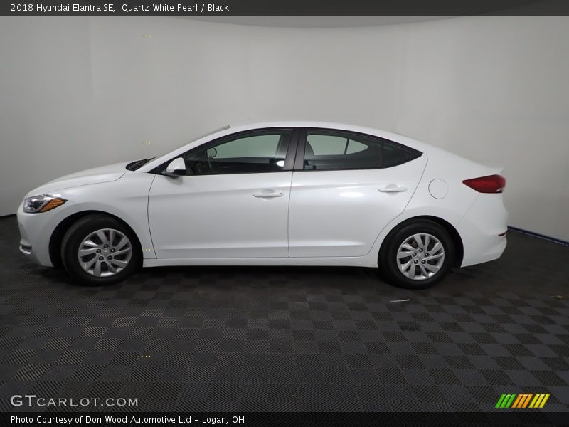 Quartz White Pearl / Black 2018 Hyundai Elantra SE