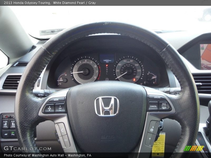 White Diamond Pearl / Gray 2013 Honda Odyssey Touring