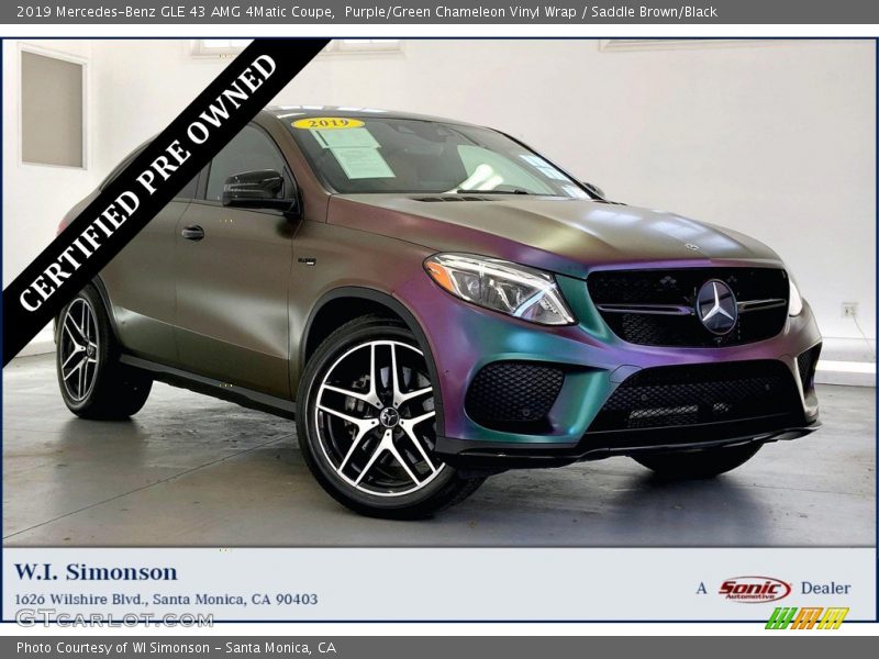 Purple/Green Chameleon Vinyl Wrap / Saddle Brown/Black 2019 Mercedes-Benz GLE 43 AMG 4Matic Coupe
