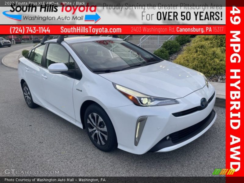 White / Black 2022 Toyota Prius XLE AWD-e