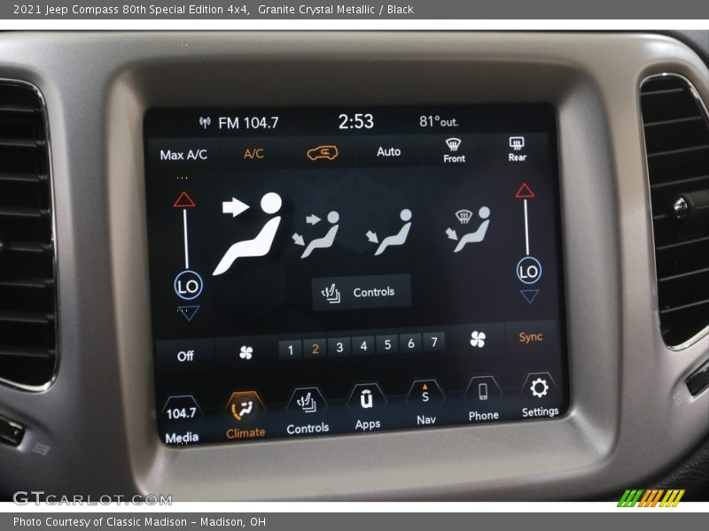 Controls of 2021 Compass 80th Special Edition 4x4