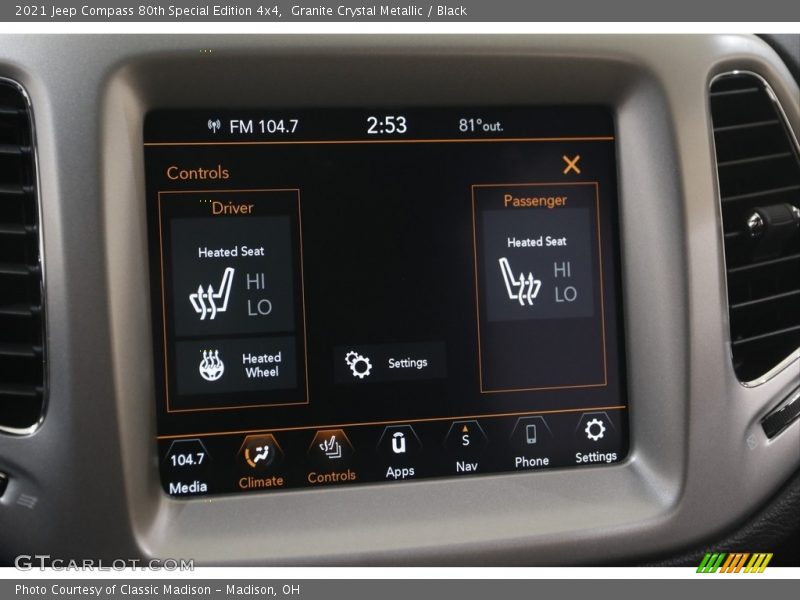 Controls of 2021 Compass 80th Special Edition 4x4