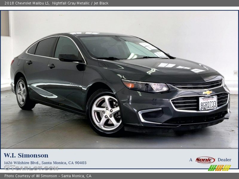 Nightfall Gray Metallic / Jet Black 2018 Chevrolet Malibu LS