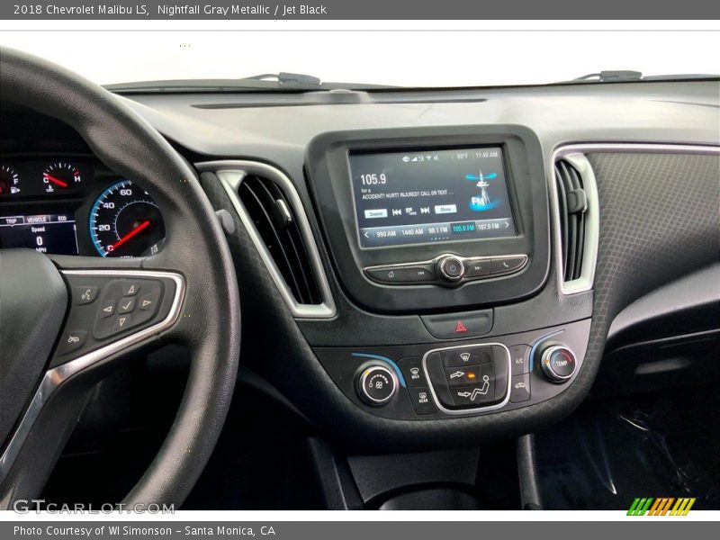 Nightfall Gray Metallic / Jet Black 2018 Chevrolet Malibu LS