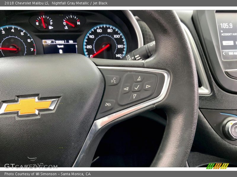 Nightfall Gray Metallic / Jet Black 2018 Chevrolet Malibu LS