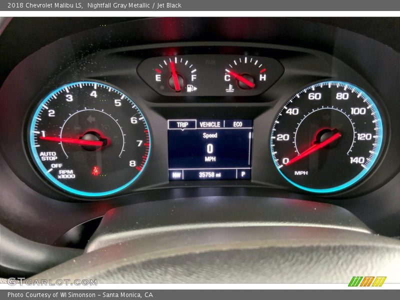 Nightfall Gray Metallic / Jet Black 2018 Chevrolet Malibu LS