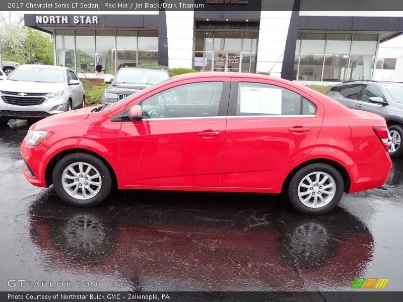 Red Hot / Jet Black/Dark Titanium 2017 Chevrolet Sonic LT Sedan