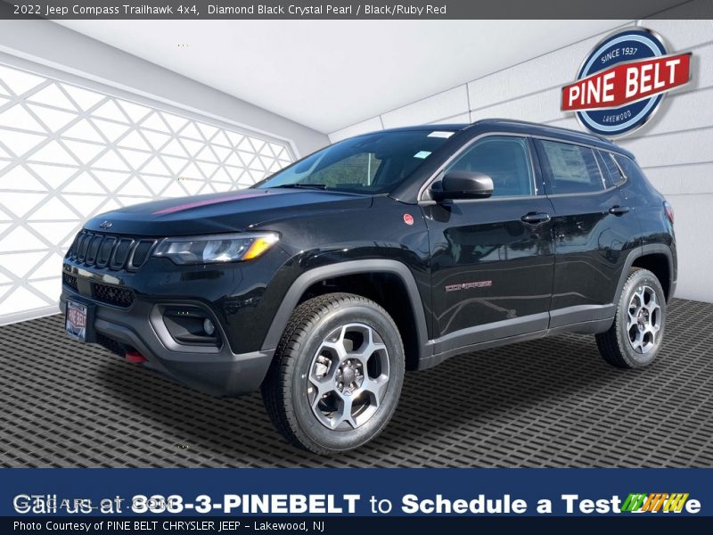 Diamond Black Crystal Pearl / Black/Ruby Red 2022 Jeep Compass Trailhawk 4x4