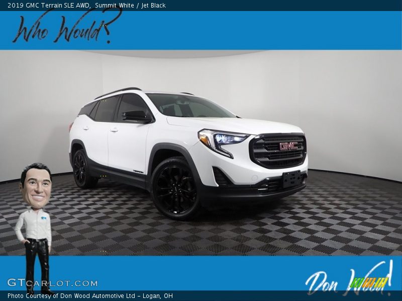 Summit White / Jet Black 2019 GMC Terrain SLE AWD