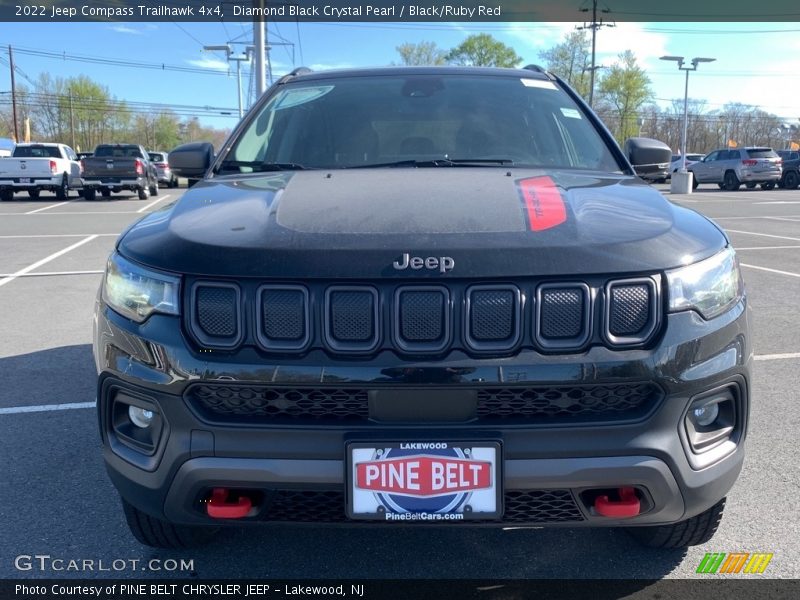 Diamond Black Crystal Pearl / Black/Ruby Red 2022 Jeep Compass Trailhawk 4x4