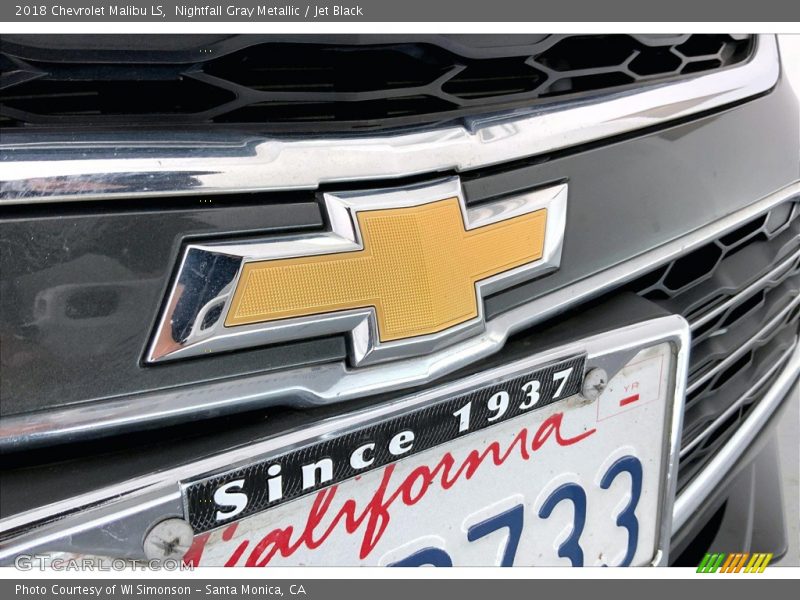 Nightfall Gray Metallic / Jet Black 2018 Chevrolet Malibu LS