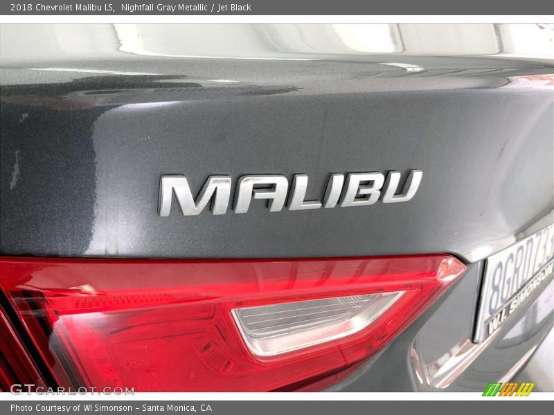 Nightfall Gray Metallic / Jet Black 2018 Chevrolet Malibu LS