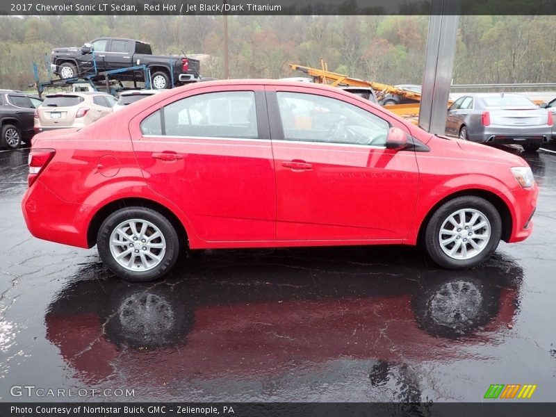 Red Hot / Jet Black/Dark Titanium 2017 Chevrolet Sonic LT Sedan