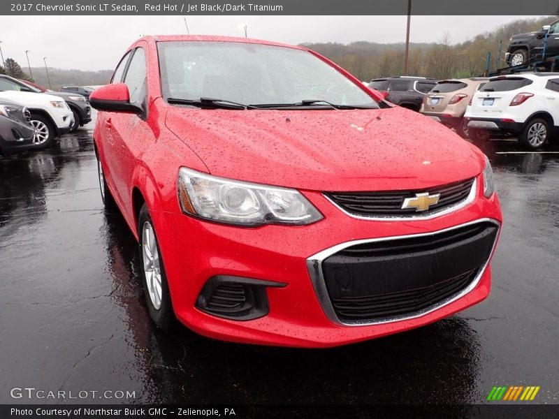 Red Hot / Jet Black/Dark Titanium 2017 Chevrolet Sonic LT Sedan