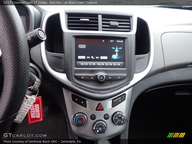 Red Hot / Jet Black/Dark Titanium 2017 Chevrolet Sonic LT Sedan