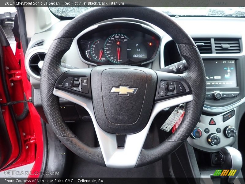 Red Hot / Jet Black/Dark Titanium 2017 Chevrolet Sonic LT Sedan