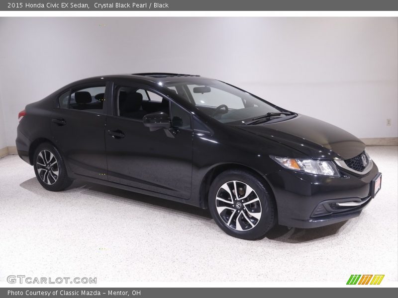 Crystal Black Pearl / Black 2015 Honda Civic EX Sedan