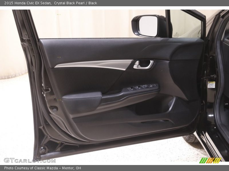Crystal Black Pearl / Black 2015 Honda Civic EX Sedan