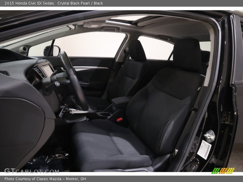 Crystal Black Pearl / Black 2015 Honda Civic EX Sedan