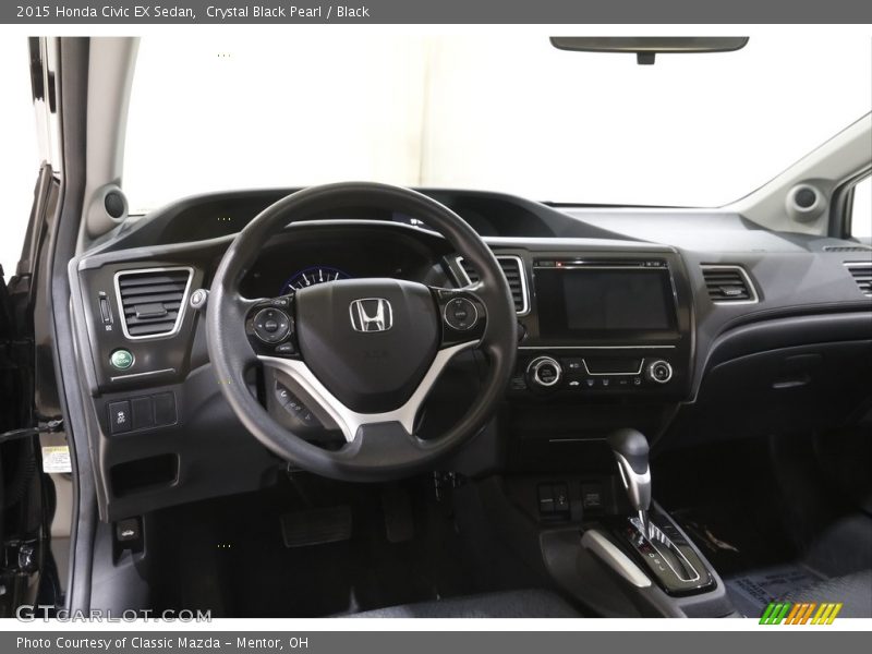 Crystal Black Pearl / Black 2015 Honda Civic EX Sedan