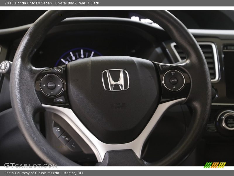 Crystal Black Pearl / Black 2015 Honda Civic EX Sedan