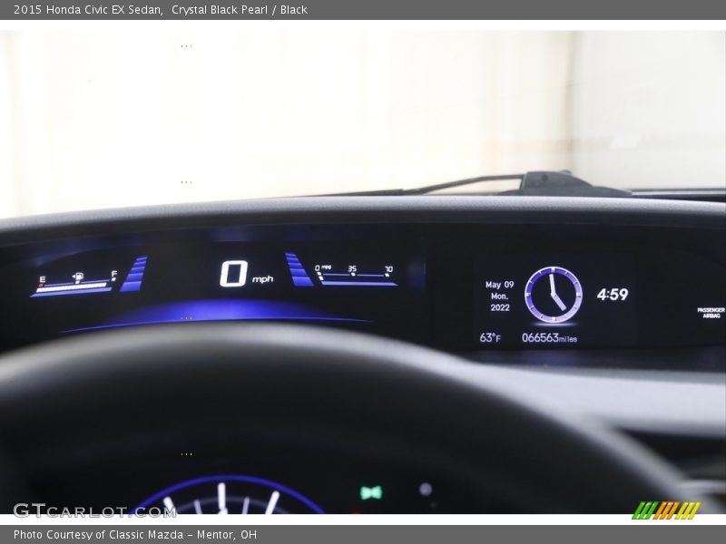 Crystal Black Pearl / Black 2015 Honda Civic EX Sedan