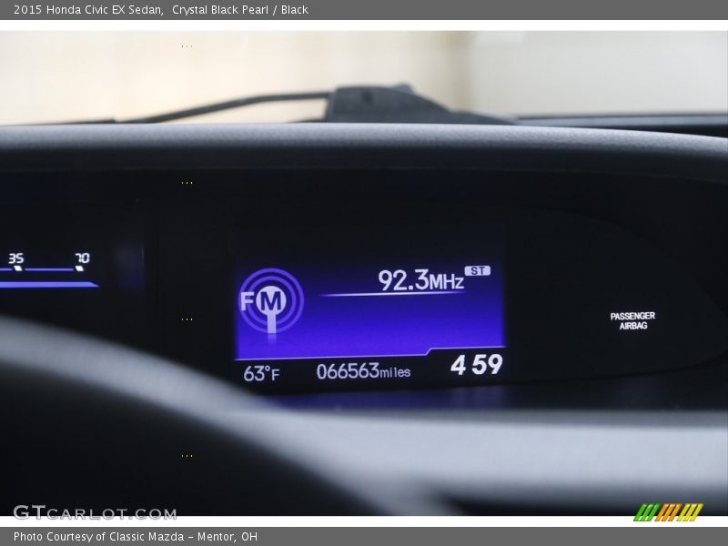 Crystal Black Pearl / Black 2015 Honda Civic EX Sedan