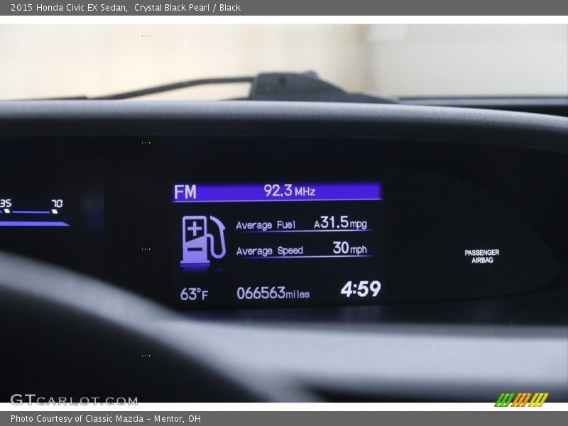 Crystal Black Pearl / Black 2015 Honda Civic EX Sedan