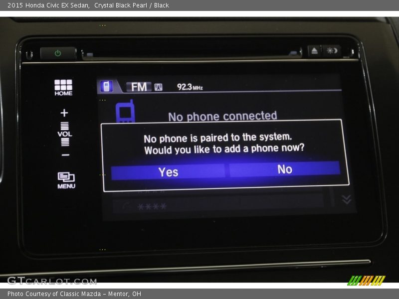 Crystal Black Pearl / Black 2015 Honda Civic EX Sedan