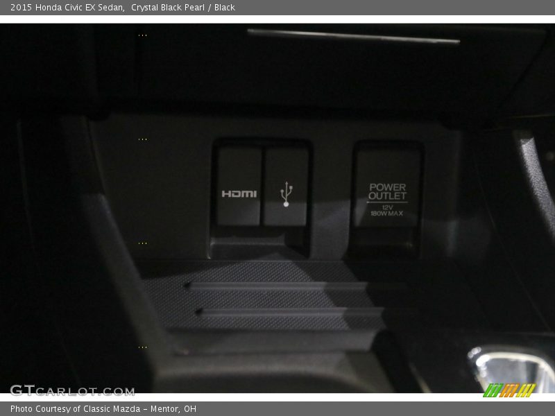 Crystal Black Pearl / Black 2015 Honda Civic EX Sedan