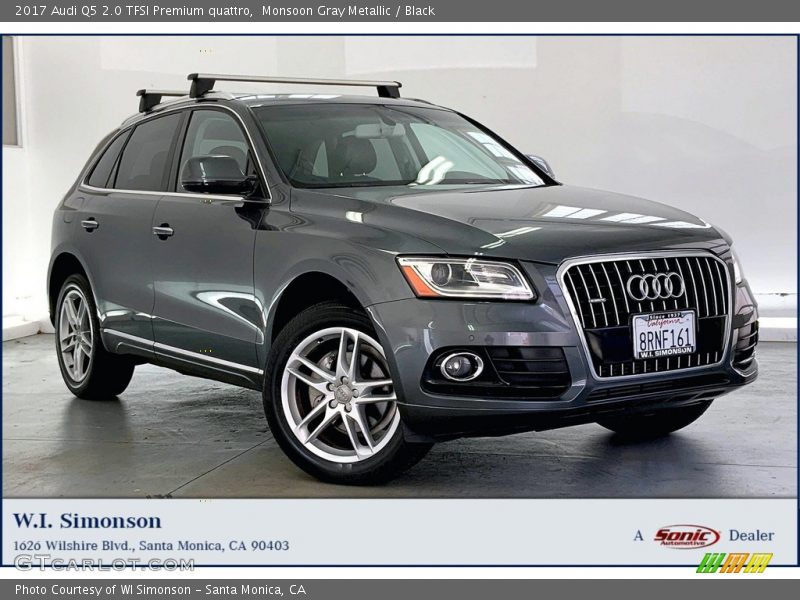 Monsoon Gray Metallic / Black 2017 Audi Q5 2.0 TFSI Premium quattro