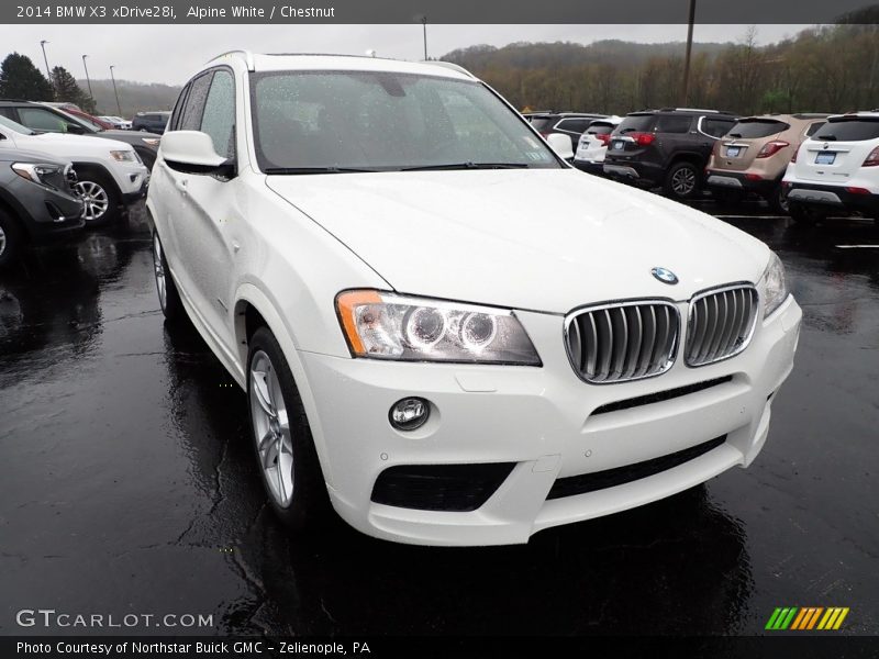 Alpine White / Chestnut 2014 BMW X3 xDrive28i
