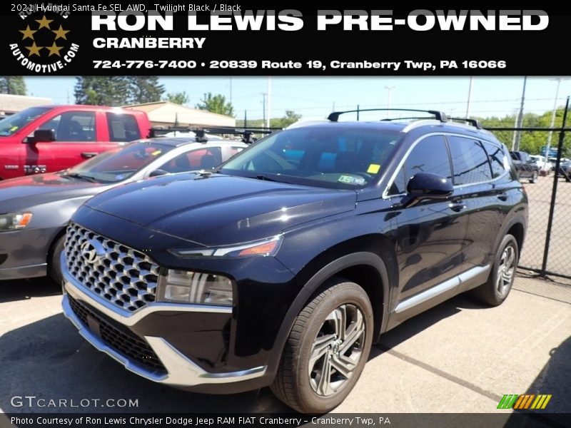 Twilight Black / Black 2021 Hyundai Santa Fe SEL AWD