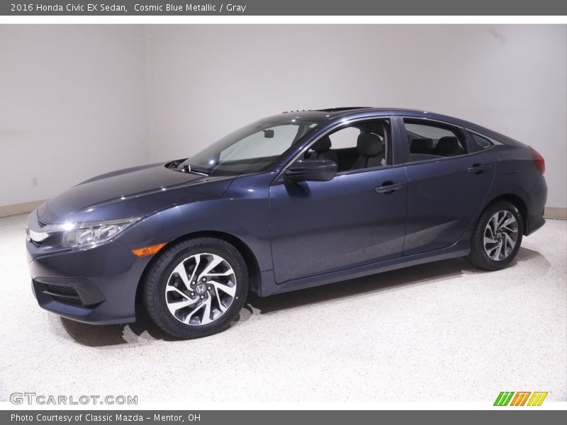Cosmic Blue Metallic / Gray 2016 Honda Civic EX Sedan