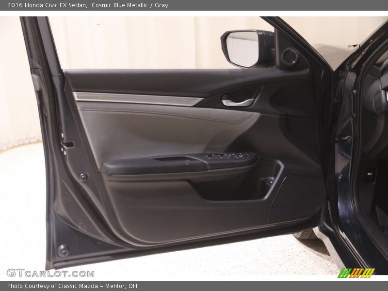 Cosmic Blue Metallic / Gray 2016 Honda Civic EX Sedan