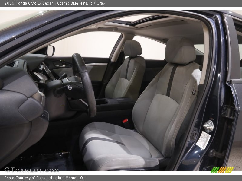 Cosmic Blue Metallic / Gray 2016 Honda Civic EX Sedan