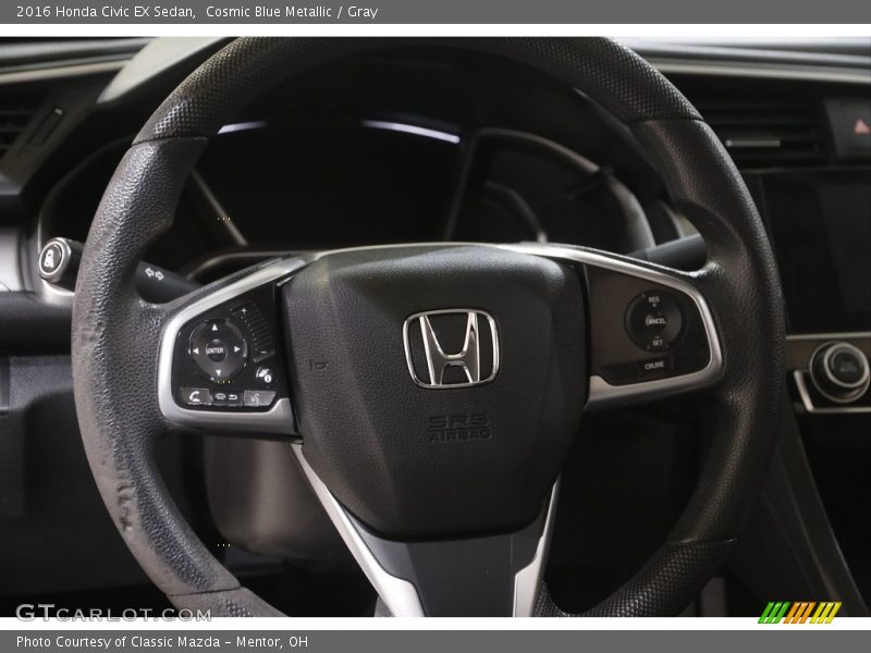 Cosmic Blue Metallic / Gray 2016 Honda Civic EX Sedan