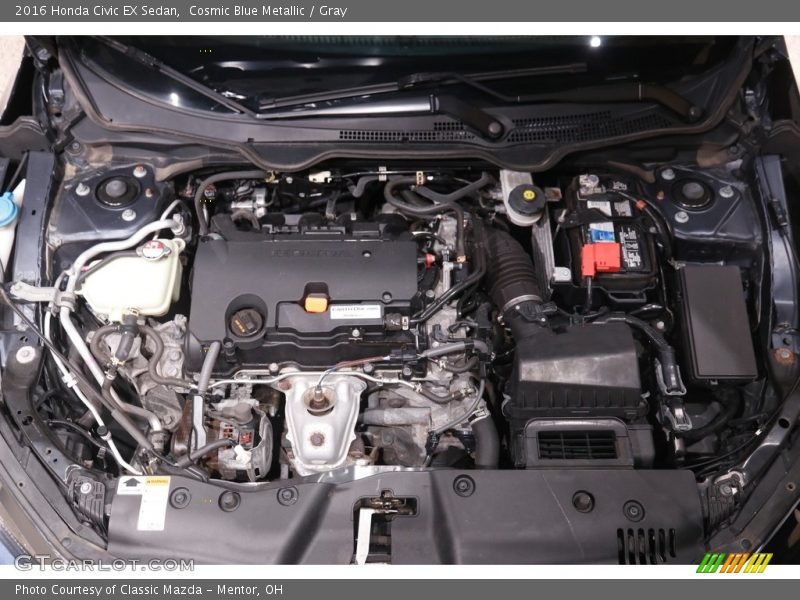 Cosmic Blue Metallic / Gray 2016 Honda Civic EX Sedan