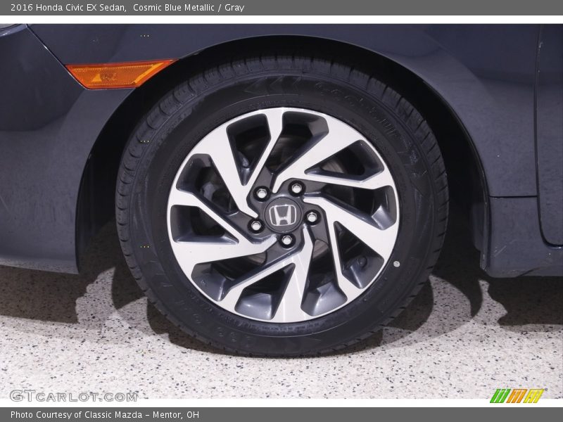 Cosmic Blue Metallic / Gray 2016 Honda Civic EX Sedan